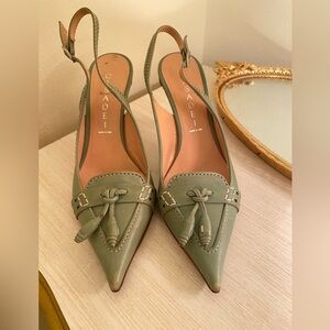 Casa dei heels green leather